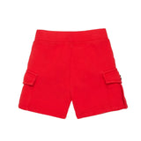Dsquared2 Kids Short Rosso Monocolore con Tasche Cargo per Neonati