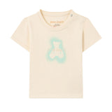 Palm Angels Kids T-Shirt Off-White Stampa Spray Teddy per Neonati