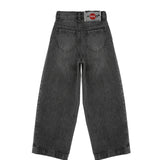 Pinko Kids Denim Grigio Washed con Patch  Logo Retro per Bambine