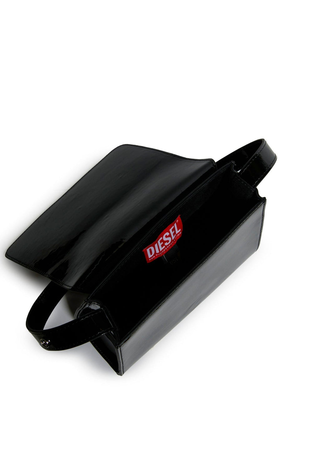 Diesel Kids Borsa Nera Lucida WROSE con Oval D per Bambine