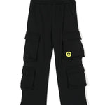 Barrow Kids Pantaloni Neri Stile Cargo con Logo per Bambi