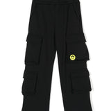 Barrow Kids Pantaloni Neri Stile Cargo con Logo per Bambi