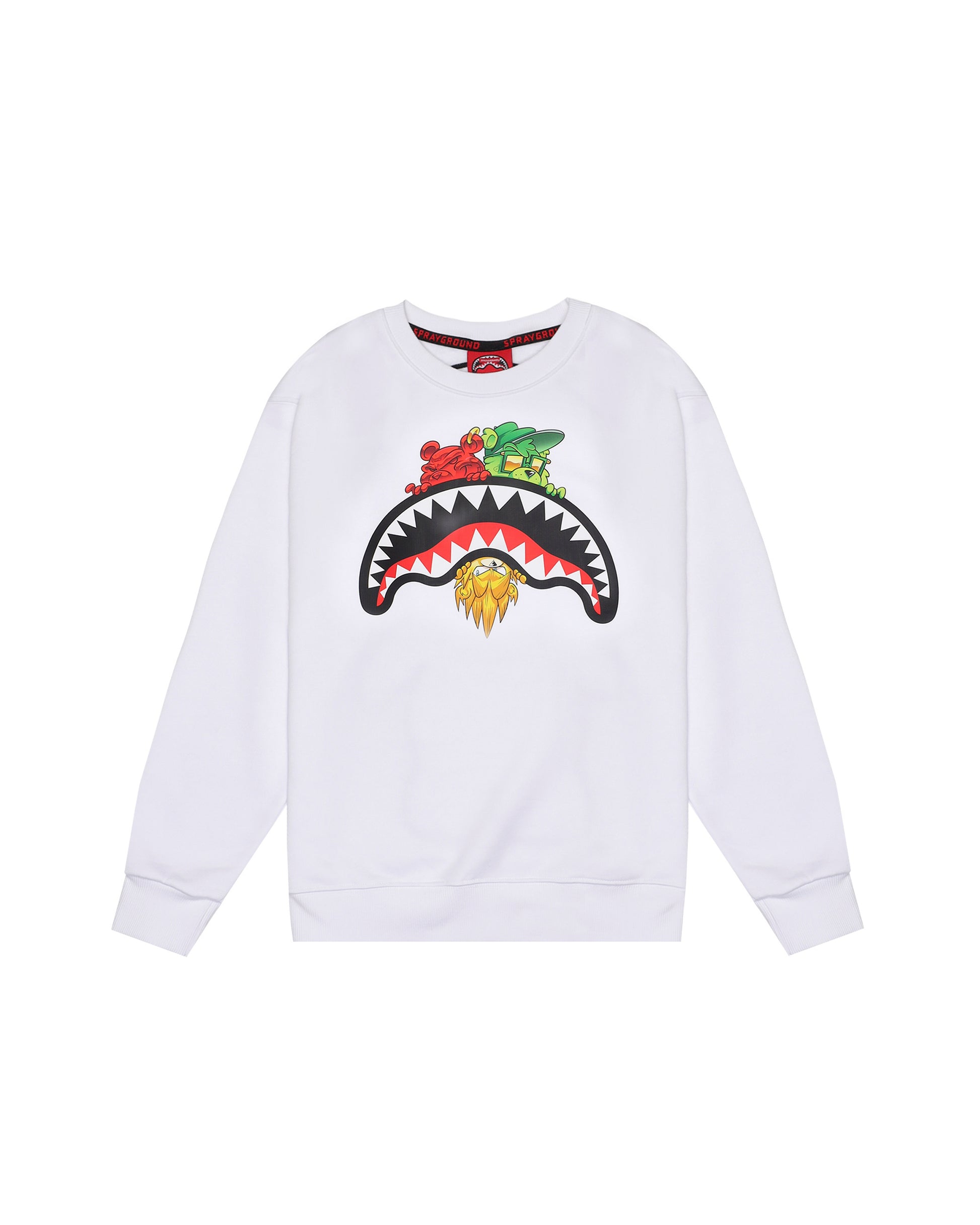 Sprayground Kids Felpa Girocollo Bianca per Bambini