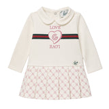 Gabriella Gucci Kids Abito Felpa con Stampa Cuore Latte per Neonate