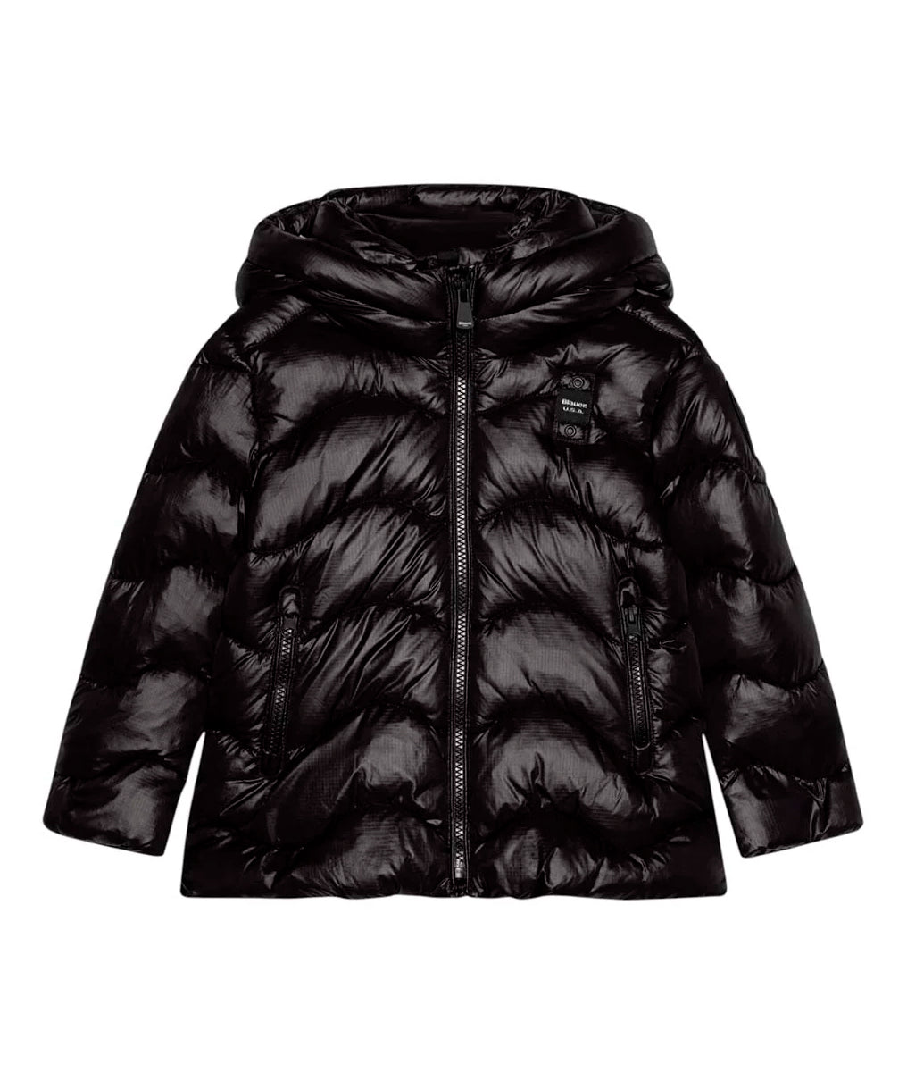 Blauer Kids Giubbino con Cappuccio LAROSE JUNIOR Nero per Bambine