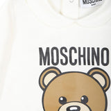 Moschino Kids Cream Onesie with Logo for Newborns