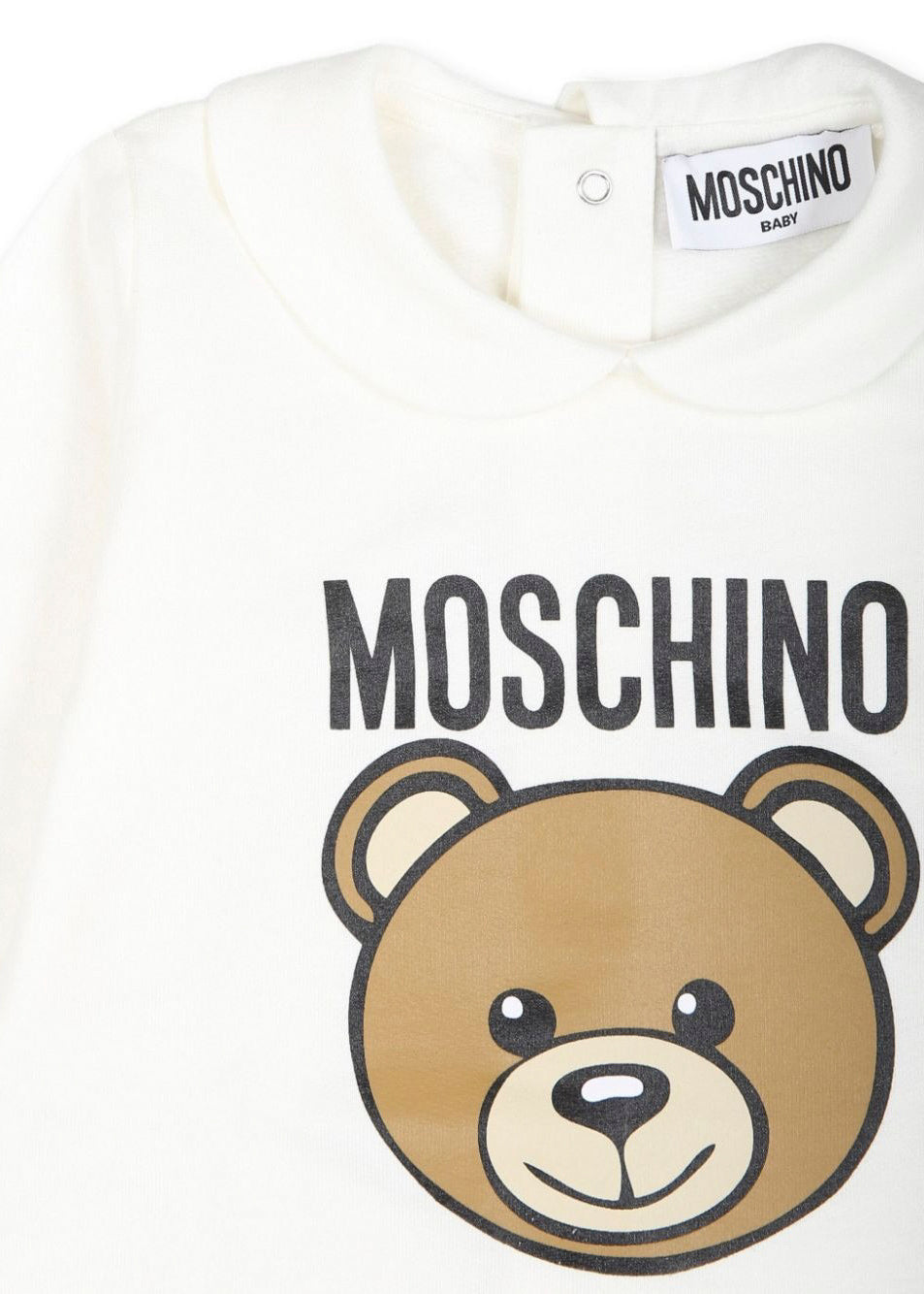 Moschino Kids Tutina Panna con Logo per Neonati