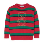 Moschino Kids Maglione Rosso/Verde con Teddy Bear per Bambini