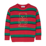 Moschino Kids Maglione Rosso/Verde con Teddy Bear per Bambini