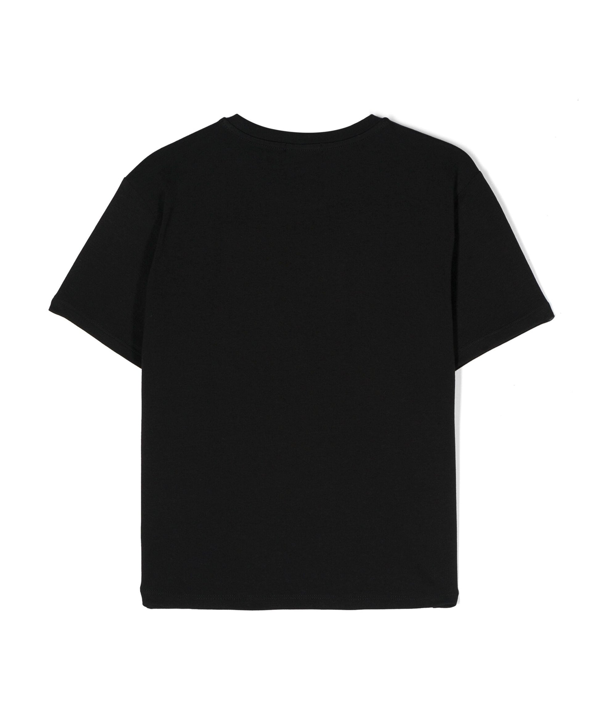 Pinko Kids T-shirt Nera con Logo in Cristalli 