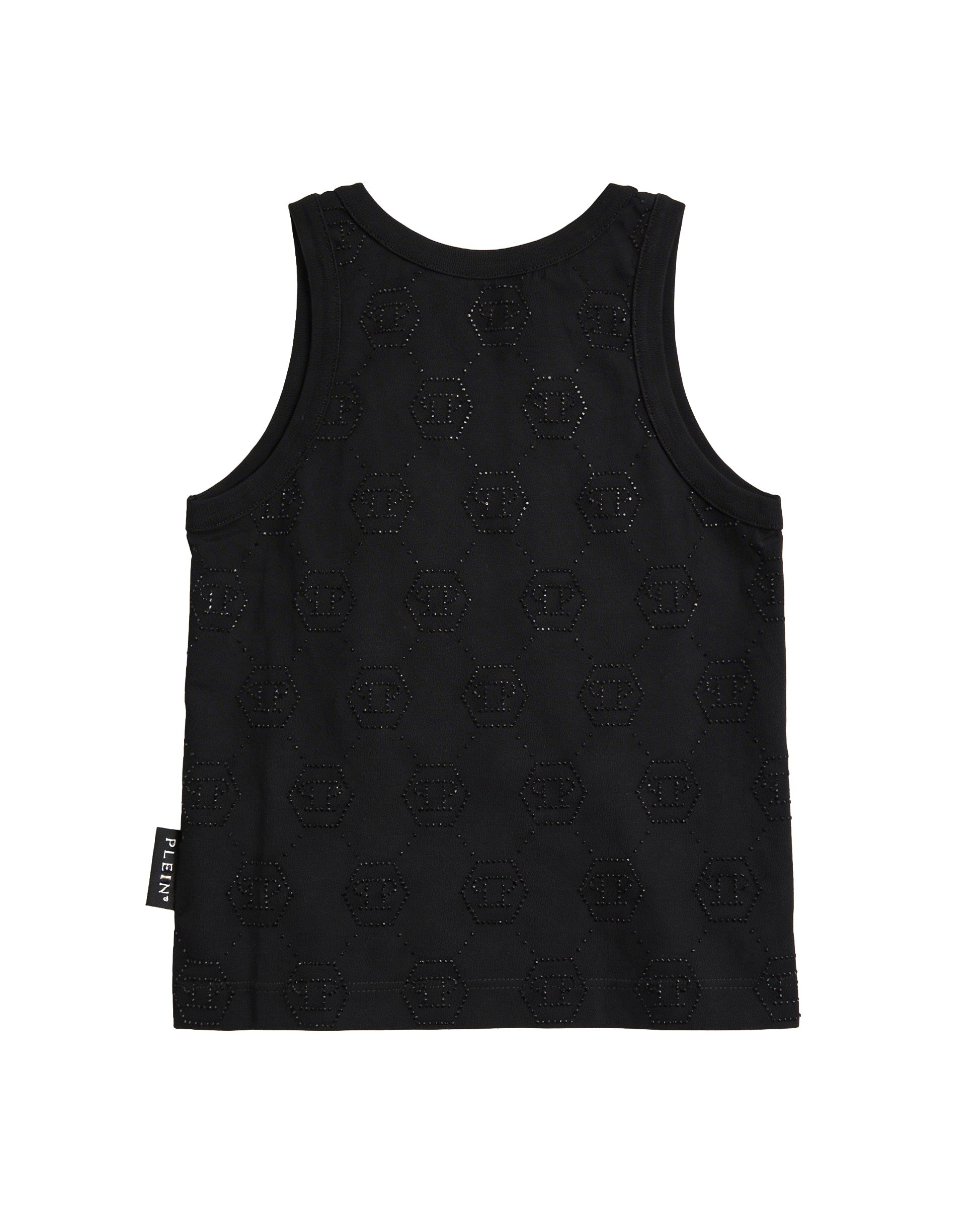 Philipp Plein Kids Canotta Nero All-Over per Bambine