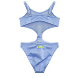 4Giveness Costume Monokini Shine Glam Azzurro per Bambine