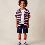 Msgm Kids Bermuda Blu con Zip a Contrasto per Bambini