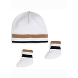 Boss Kids Completo Bianco Cappello con Scarpine per Neonati (retro)