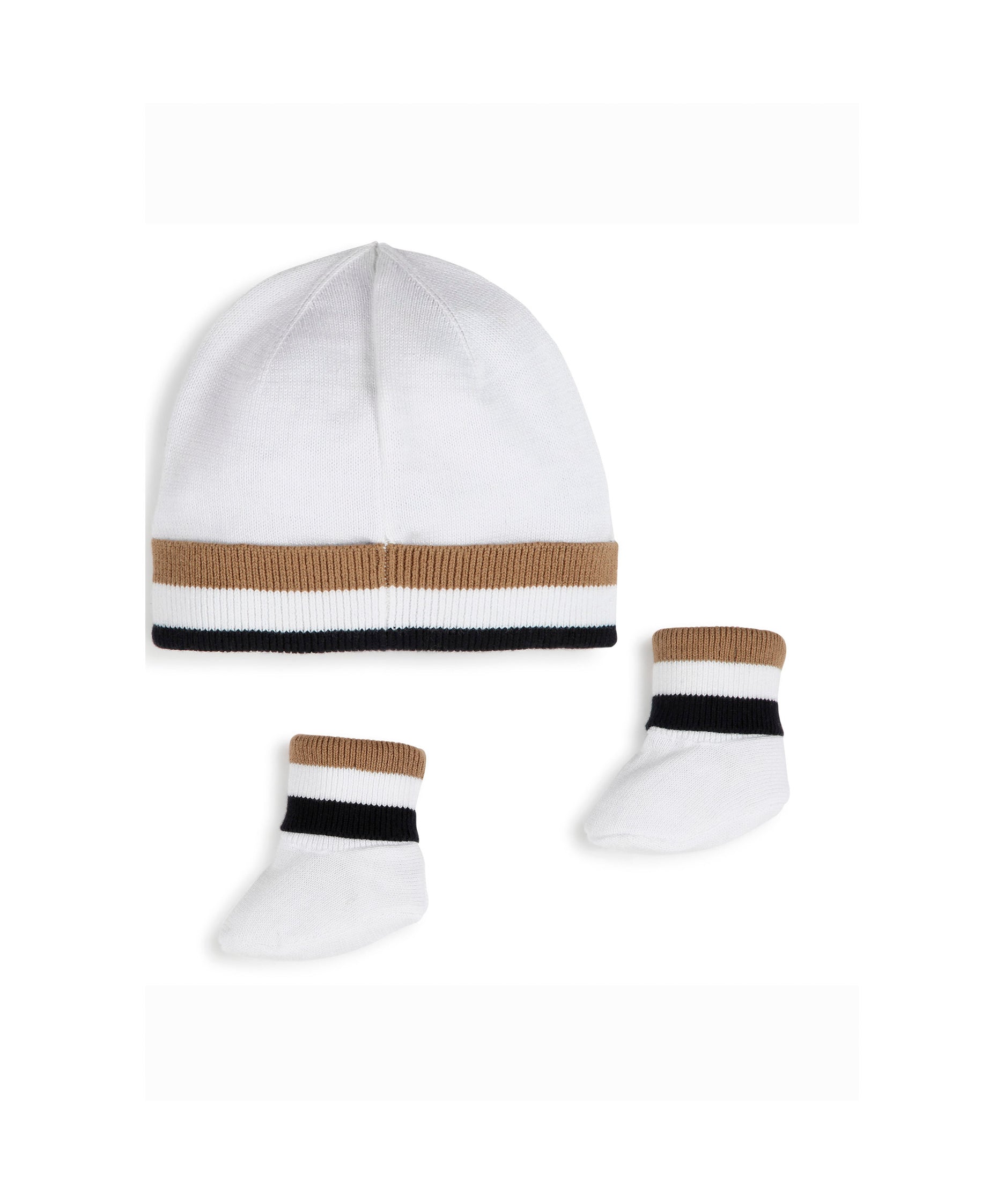 Boss Kids Completo Bianco Cappello con Scarpine per Neonati (retro)