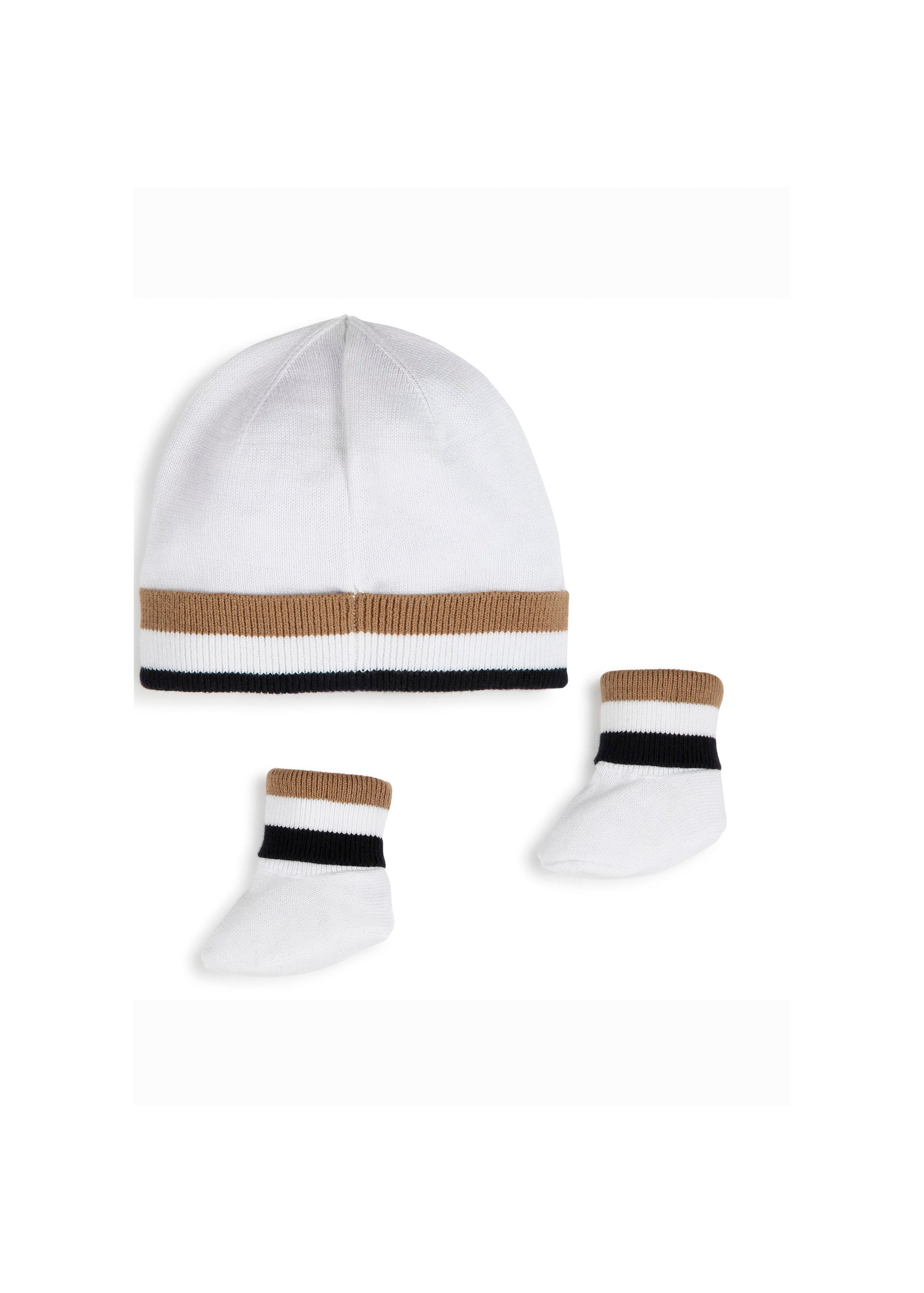 Boss Kids Completo Bianco Cappello con Scarpine per Neonati (retro)