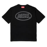 Diesel Kids T-Shirt Nero con Logo per Bambini