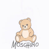 Moschino Kids Cappello Bianco con Stampa Tedddy per Neonati e Neonate