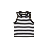 Twinset Kids Canotta a Strisce Bianco e Nero per Bambina