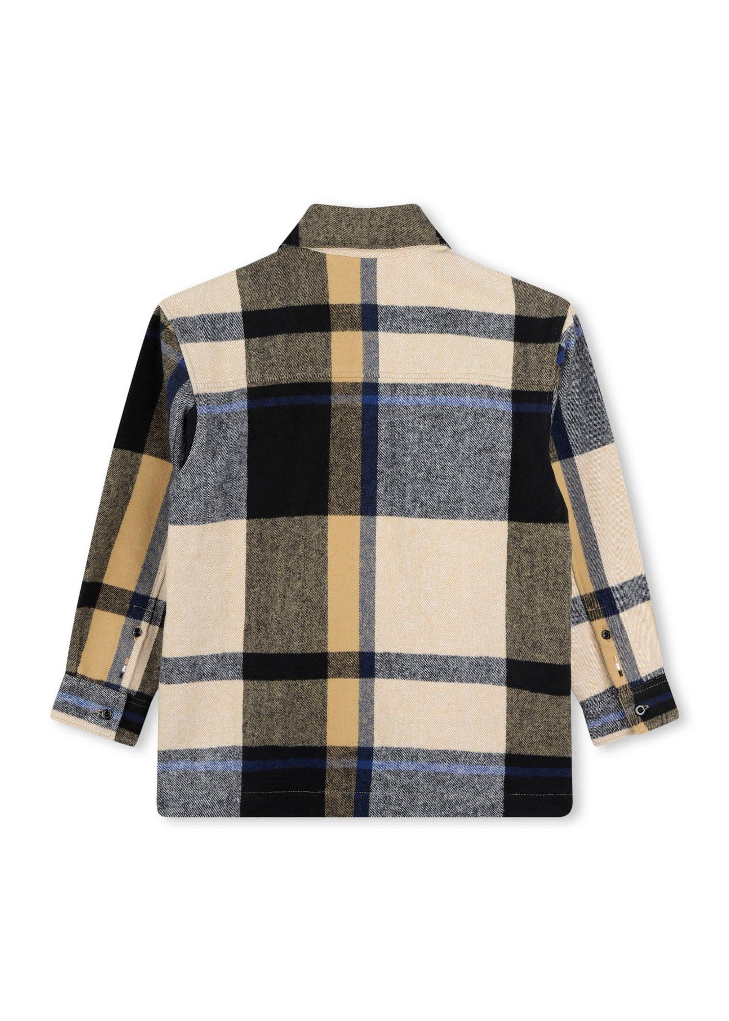 Boss Kids Camicia a Quadri Biscotto/Blu per Bambini (retro)