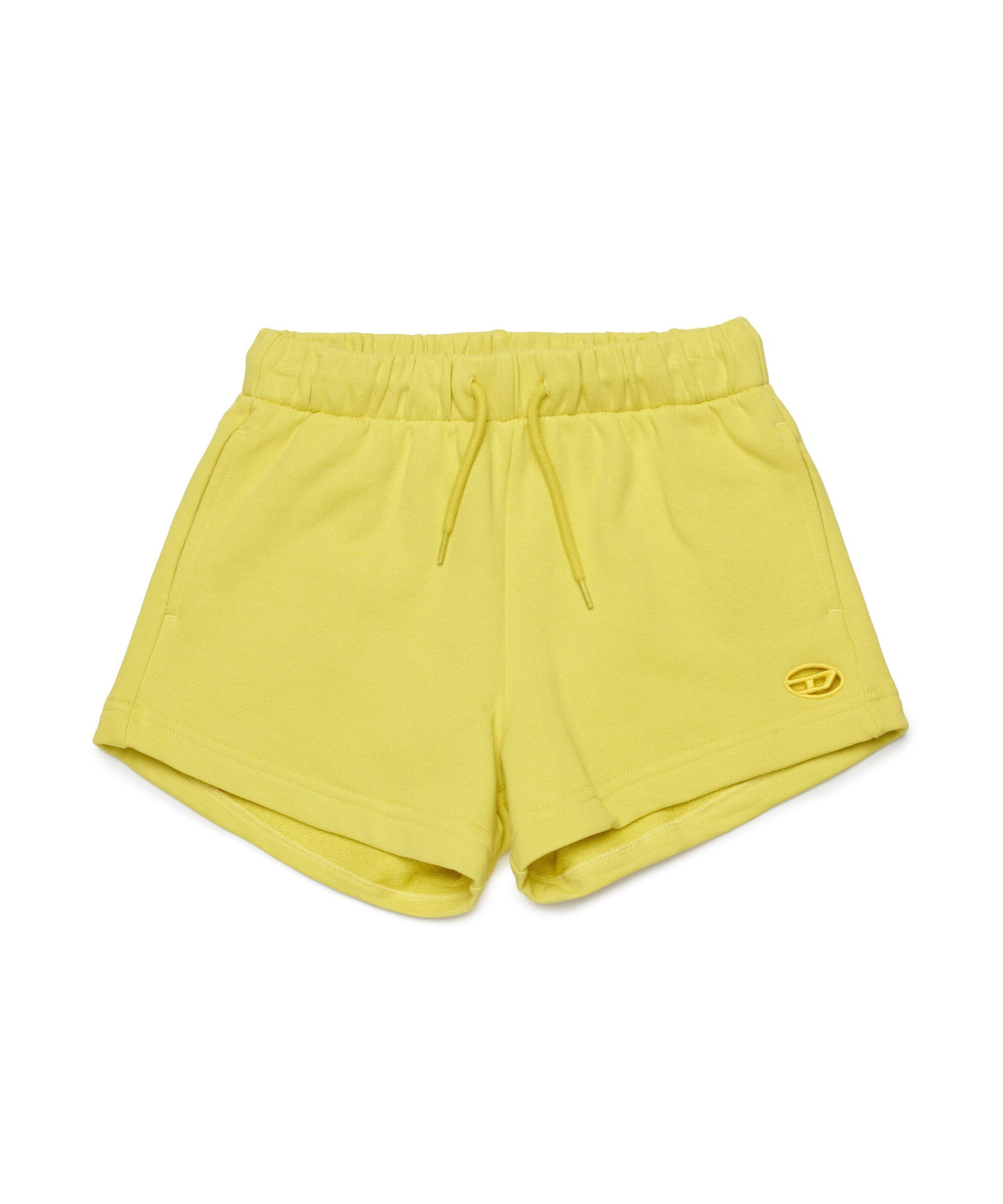 Diesel Kids Shorts Giallo con Micro Oval D per Bambine