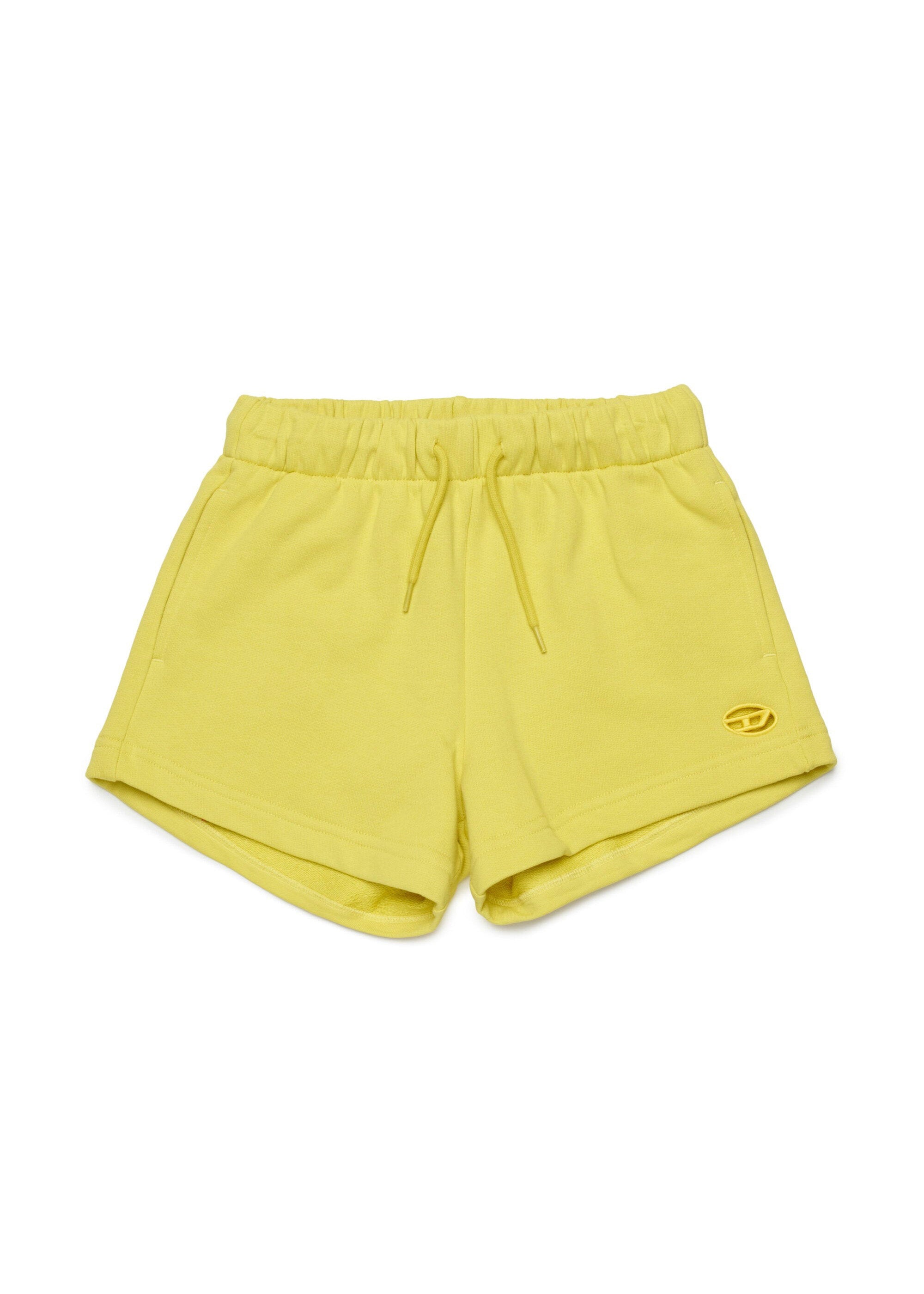 Diesel Kids Shorts Giallo con Micro Oval D per Bambine