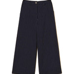 Twinset Kids Pantalone Blu Con Motivo a Righe Verticali a Contrasto per Bambine