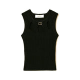 Twinset Kids Top Nero con Aperture per Bambine