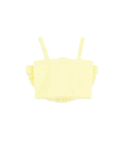 Angel's Face Top Giallo con Tulle Rosetta per Bambine