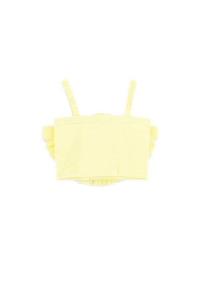 Angel's Face Top Giallo con Tulle Rosetta per Bambine