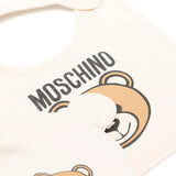 Moschino Kids Cappello con Bavetta Beige con Logo Teddy Bear per Neonati