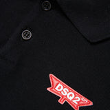 Dsquared2 Kids Polo Shirt Nera Regular Fit con Logo per Bambini