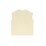 Yes London Kids Canotta Beige Monocolore con Applicazione Logo per Bambini
