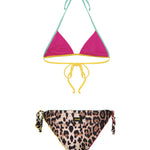 F**K Kids Costume Due Pezzi Fantasia Leopardato per Bambine