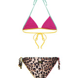 F**K Kids Costume Due Pezzi Fantasia Leopardato per Bambine