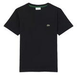 Lacoste Kids' Black T-Shirt with Embroidered Logo Unisex