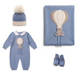 Marlù Set Coperta+Tutina+Scarpine+Cappellino per Neonati