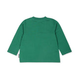 Moschino Kids T-shirt Verde Maniche Lunghe per Neonati (retro)
