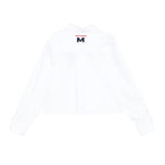 Msgm Kids Camicia Crop Bianco con Logo per Bambine