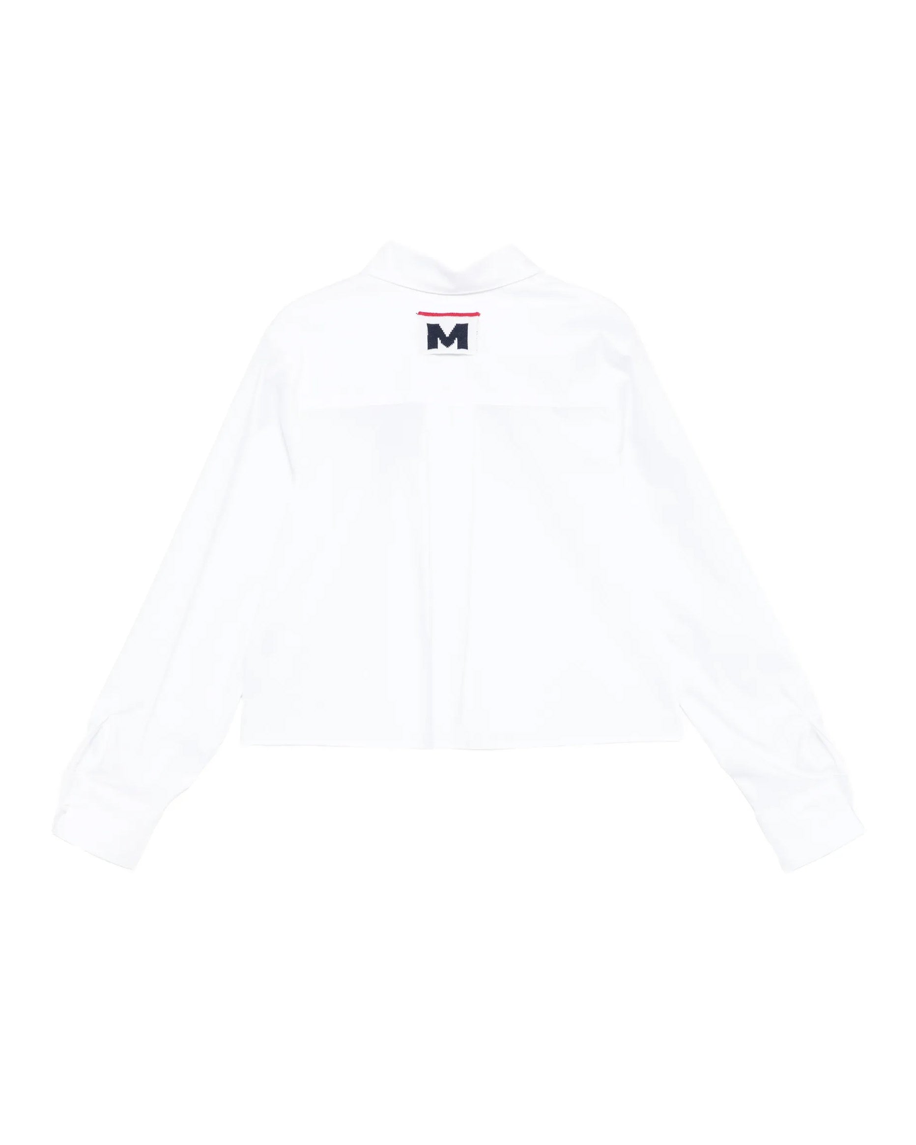 Msgm Kids Camicia Crop Bianco con Logo per Bambine