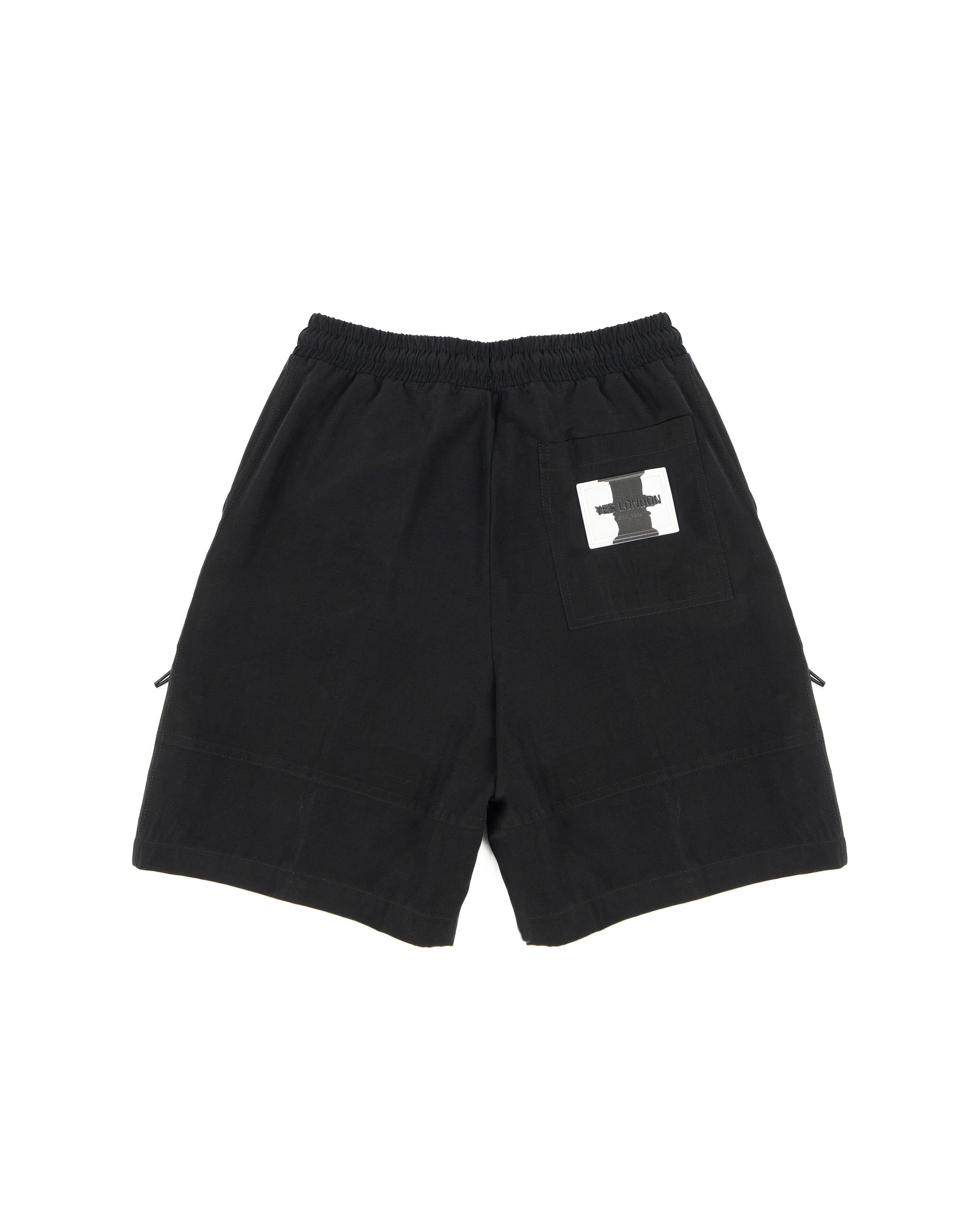 Yes London Kids Bermuda Nero con Laccio e Tasconi Applicazione Logo sul retro Tasca per Bambini
