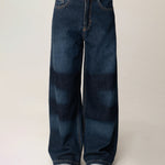 Elisabetta Franchi La Mia Bambina Jeans Wide Leg Denim Scuro per Bambine