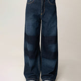 Elisabetta Franchi La Mia Bambina Jeans Wide Leg Denim Scuro per Bambine