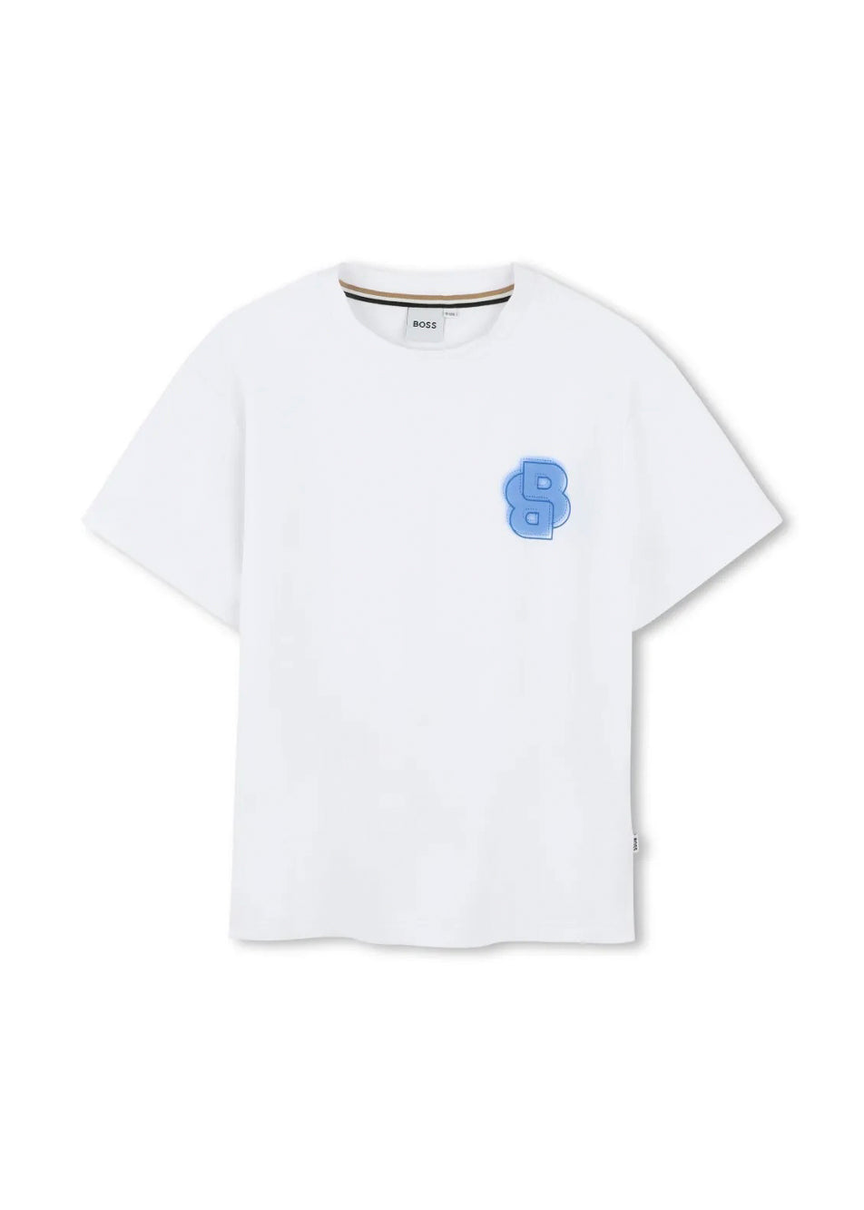 BOSS Kids T-shirt Bianca con Stampa BB per Bambini