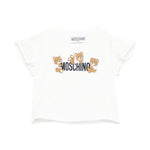 Moschino Kids T-shirt Bianca con Stampa per Neonate