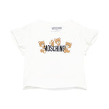 Moschino Kids T-shirt Bianca con Stampa per Neonate