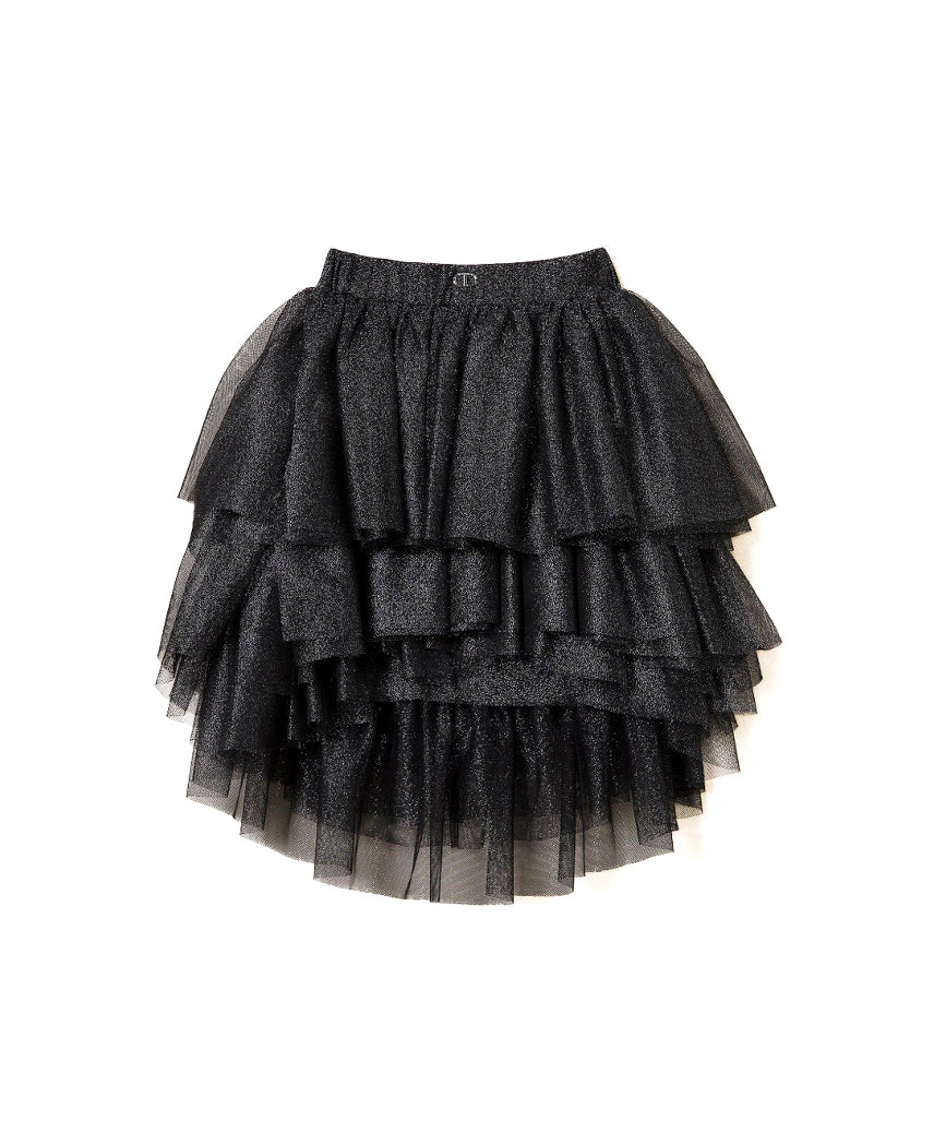 Twinset Kids Gonna Nera con Balze in Tulle per Bambine