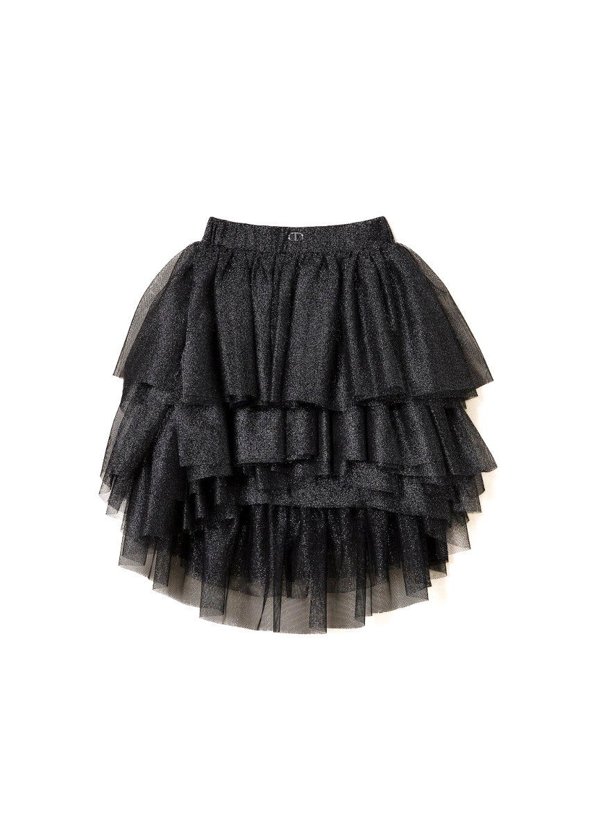 Twinset Kids Gonna Nera con Balze in Tulle per Bambine