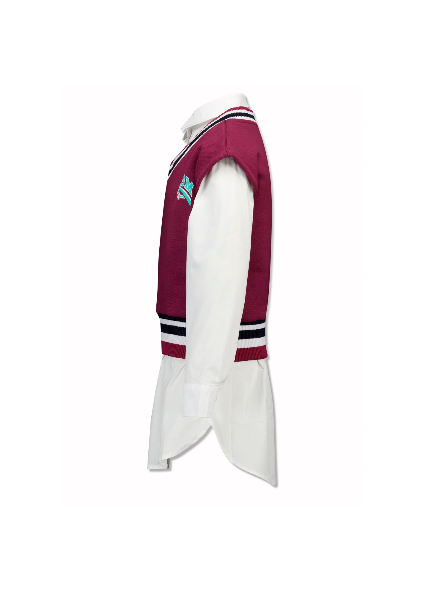 MSGM Kids Gilet Borgogna con Camicia per Bambine