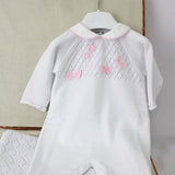 Le Coconne Tutina Bianca con Fiocchi per Neonate